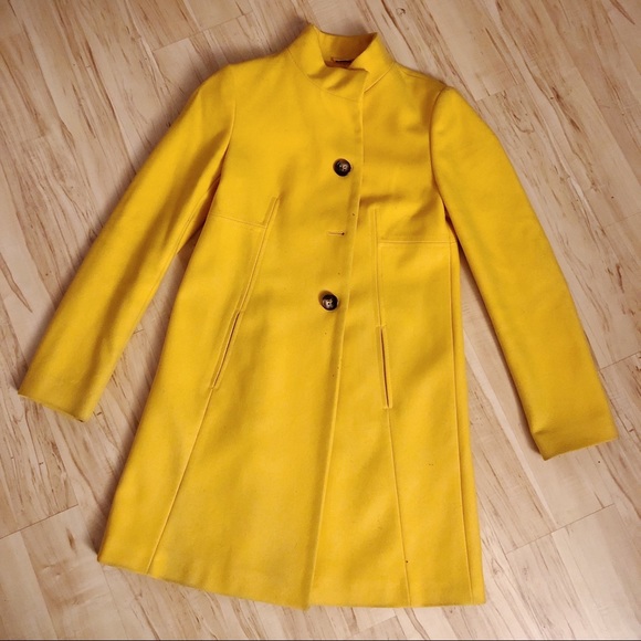 United Colors Of Benetton Jackets & Blazers - Benetton Yellow Wool Coat, Size 42